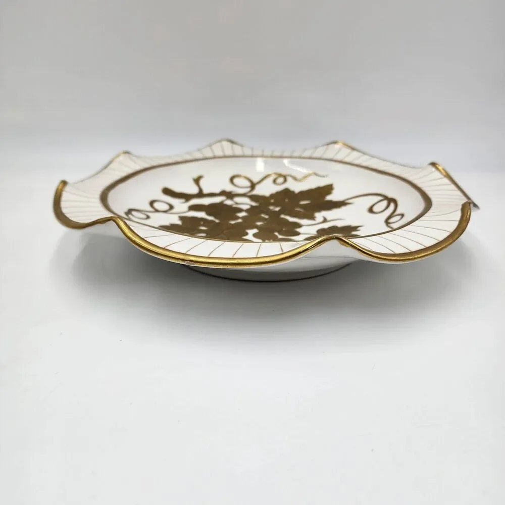 Rare Original Creation by KB Made in Italy Gold Handpainted Plate Grapes Fruit